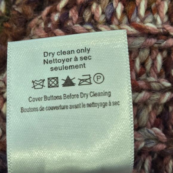 Veronica Beard Amosa Space Dyed Striped Knit Cardigan Multi Pink Taupe Size Med - Picture 9 of 10